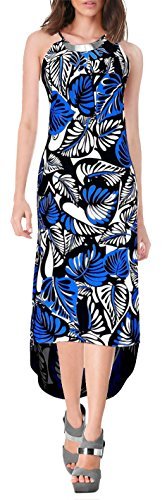Wholesale Bulk Lot: Metal Halter Neck Tropical Blue Maxi Dress Size Medium