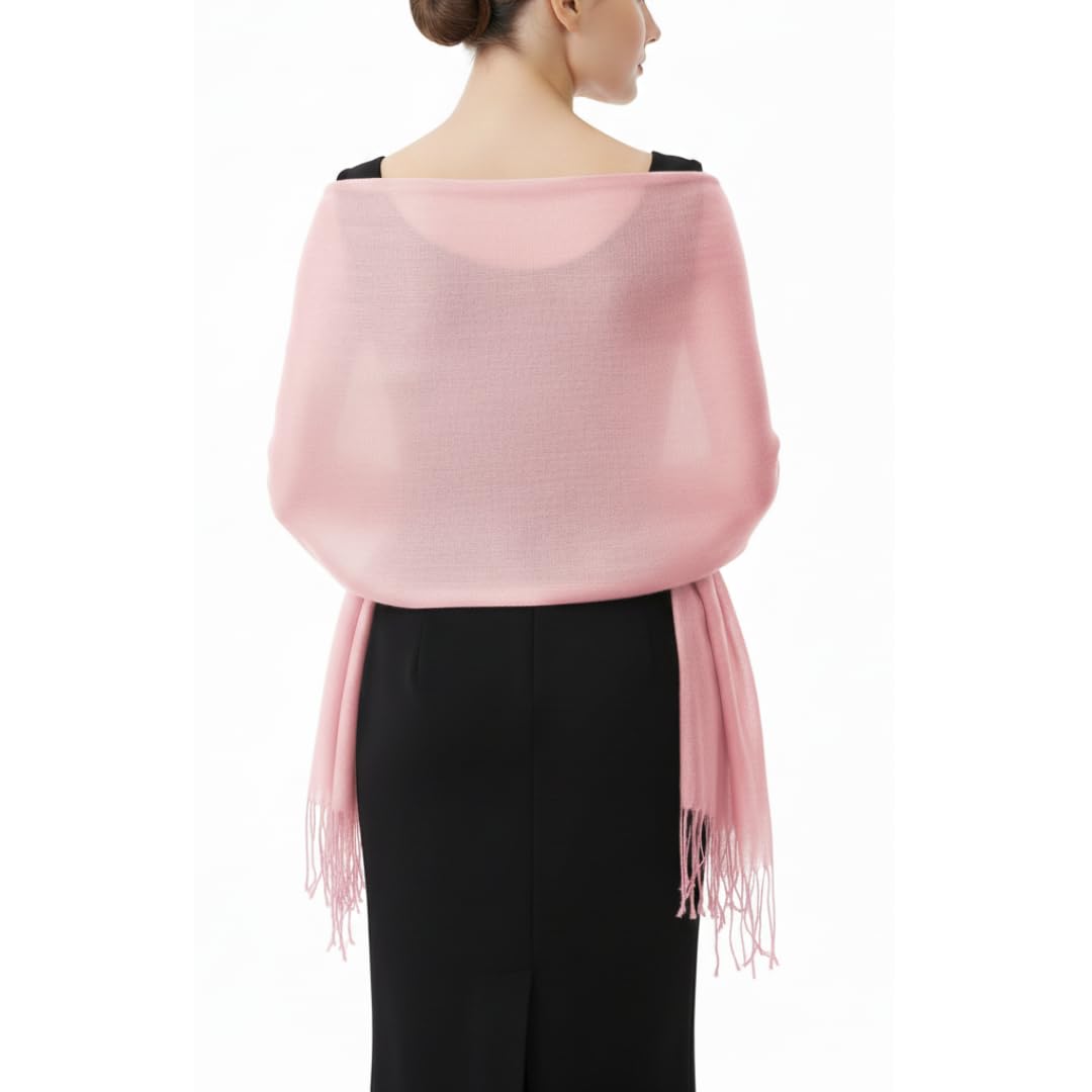 Bulk Lot Soft Bamboo Rayon Pashmina Scarf Wrap Baby Pink Reseller Pack