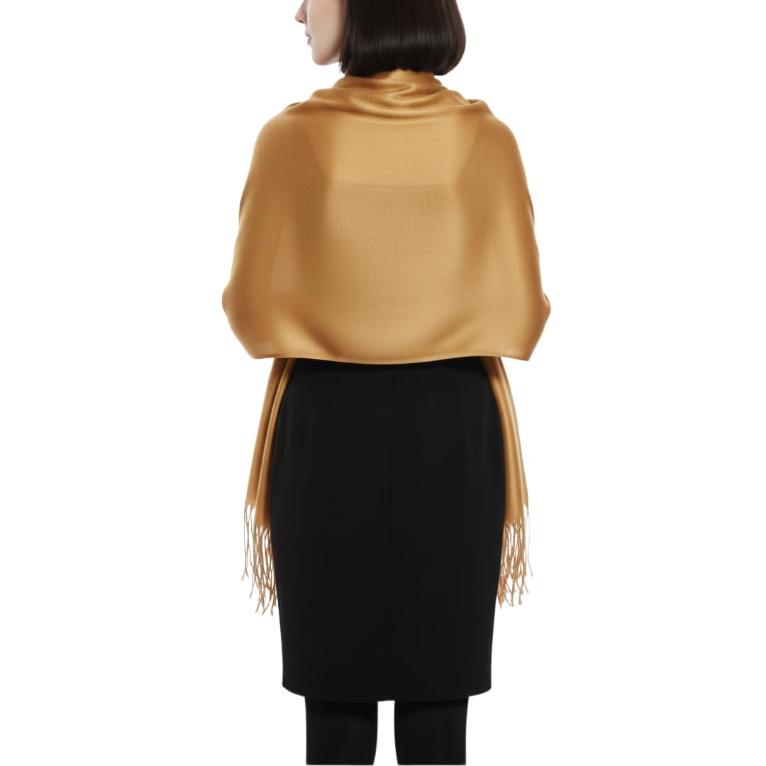 Wholesale Bulk Lot Soft Bamboo Rayon Pashmina Feel Scarf Wrap Brown for Resellers