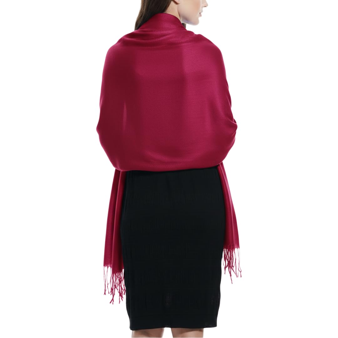 Wholesale Lot Silky Bamboo Rayon Magenta Pashmina Scarf Wrap for Resellers