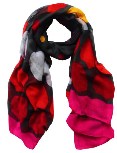 Wholesale Bulk Lot: Modern Polka Dot Scarf Wrap Shawl Black Fuchsia Reseller Pack