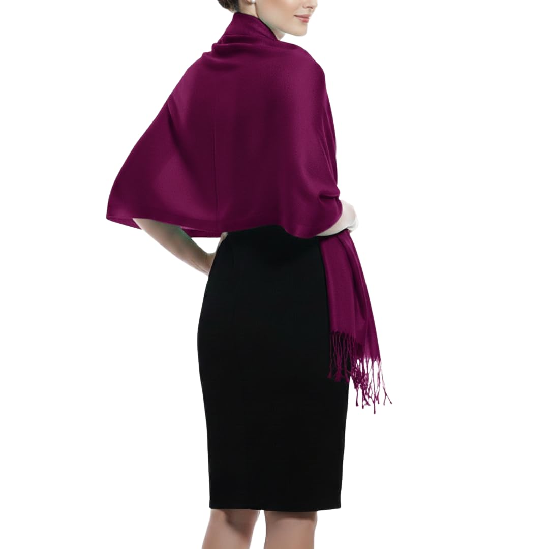 Wholesale Bulk Lot Soft Silky Rayon Pashmina Shawl Wrap Scarf Eggplant for Resellers