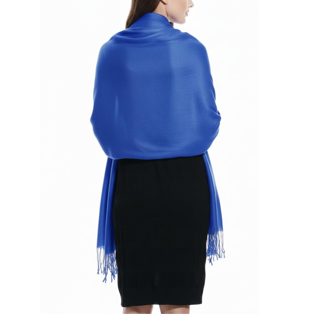 Wholesale Bulk Lot Soft Silky Bamboo Rayon Pashmina Scarf Wrap Blue Reseller Bundle
