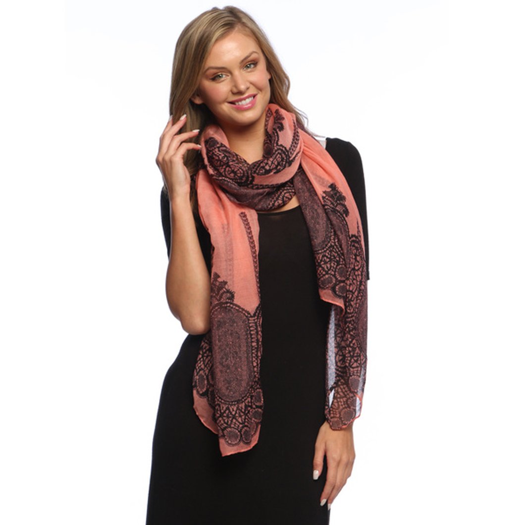 Wholesale Bulk Lot: Floral Damask Paisley Pashmina Scarf Summer Beach Sarong Wrap for Resellers