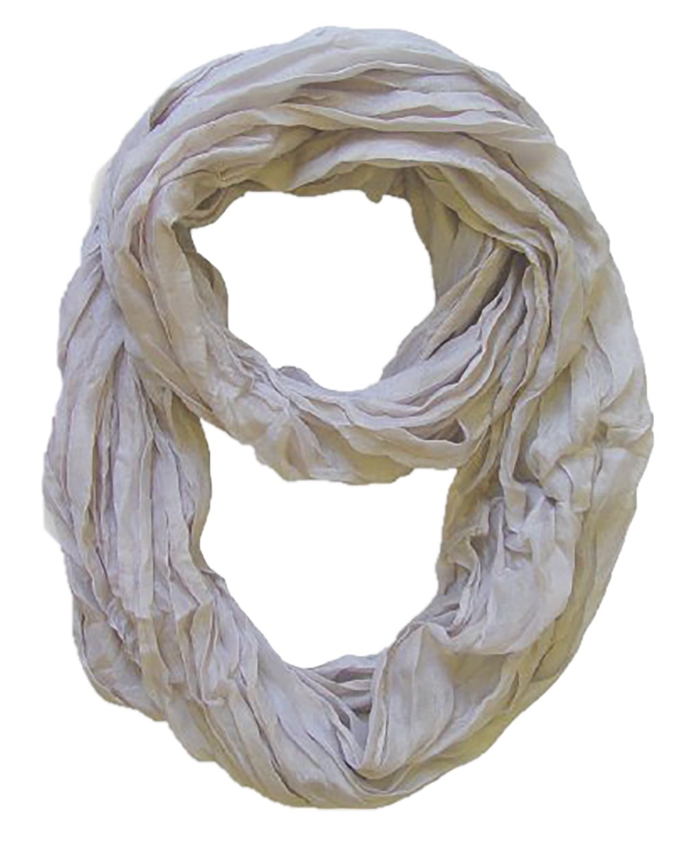 Wholesale Bulk Lot: Silver Crinkled Neon Light Infinity Loop Scarf for Resellers