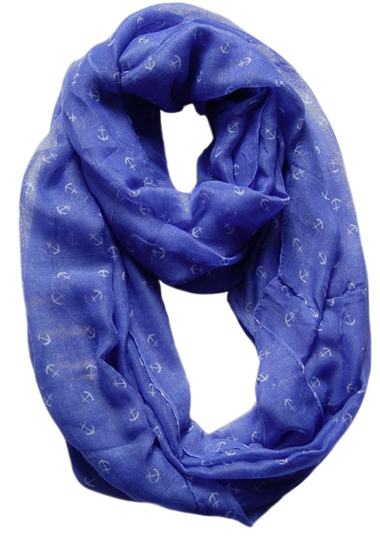 Wholesale Bulk Lot: Anchor Print Periwinkle Infinity Loop Scarf Reseller Bundle