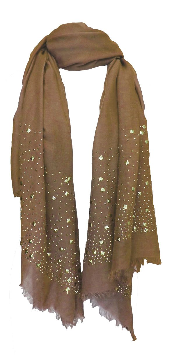 Wholesale Bulk Lot: Tan Glittering Sparkle Studded Scarf Shawl Wrap for Resellers