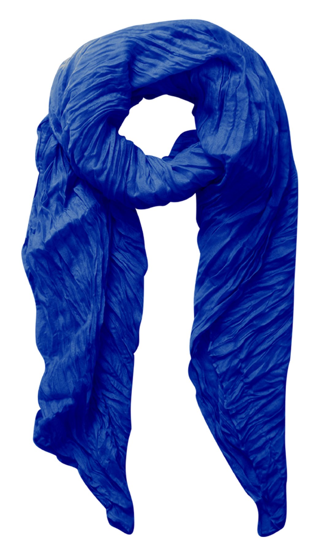 Wholesale Bulk Lot: Soft Crinkled Royal Blue Lightweight Shawl Wrap Scarf Reseller Pack