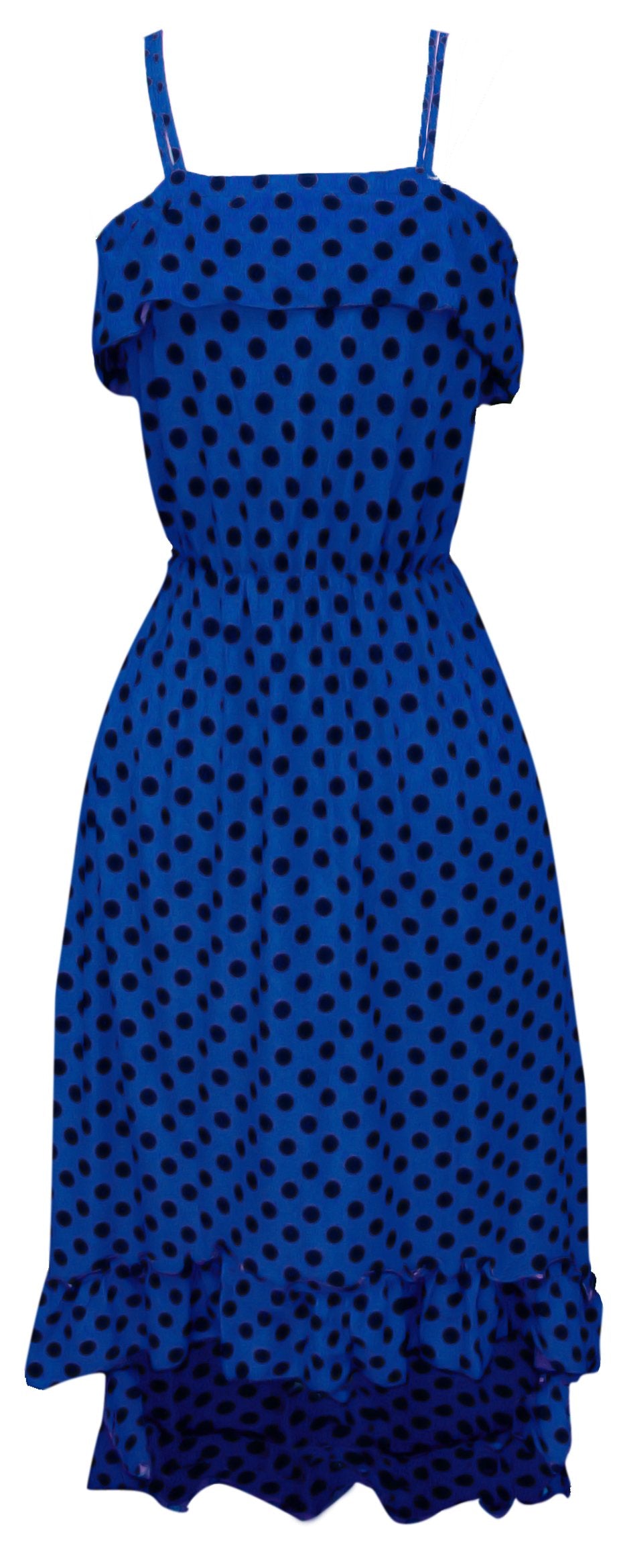 Wholesale Bulk Lot: Womens Polka Dot High Low Maxi Dress Ruffled Hem XL Blue