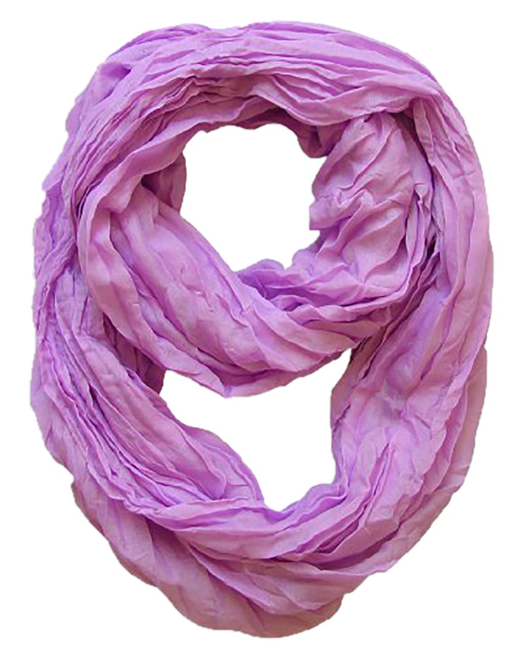 Wholesale Bulk Lot: Lavender Neon Light Crinkled Infinity Loop Scarf for Resellers