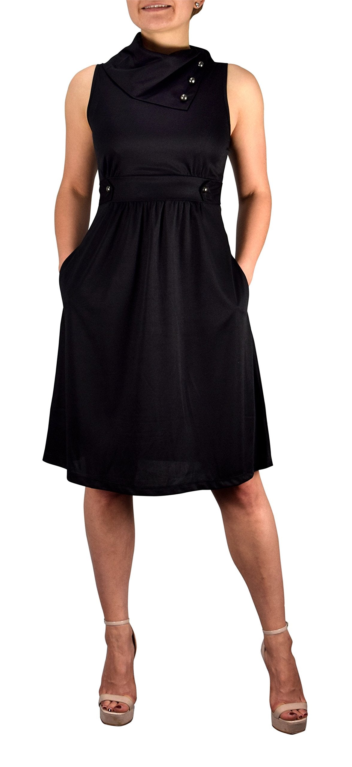 Wholesale Bulk Lot: Womens Casual Sleeveless Vintage Swing Dress Black X-Large