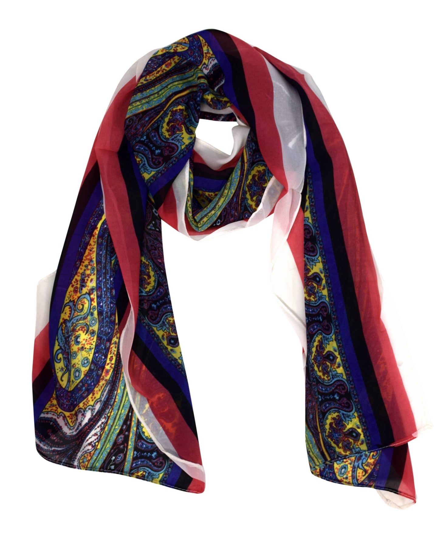 Wholesale Lot: Summer Fashion Sheer Paisley Stole Skinny Scarf Coral Reseller Bulk Pack