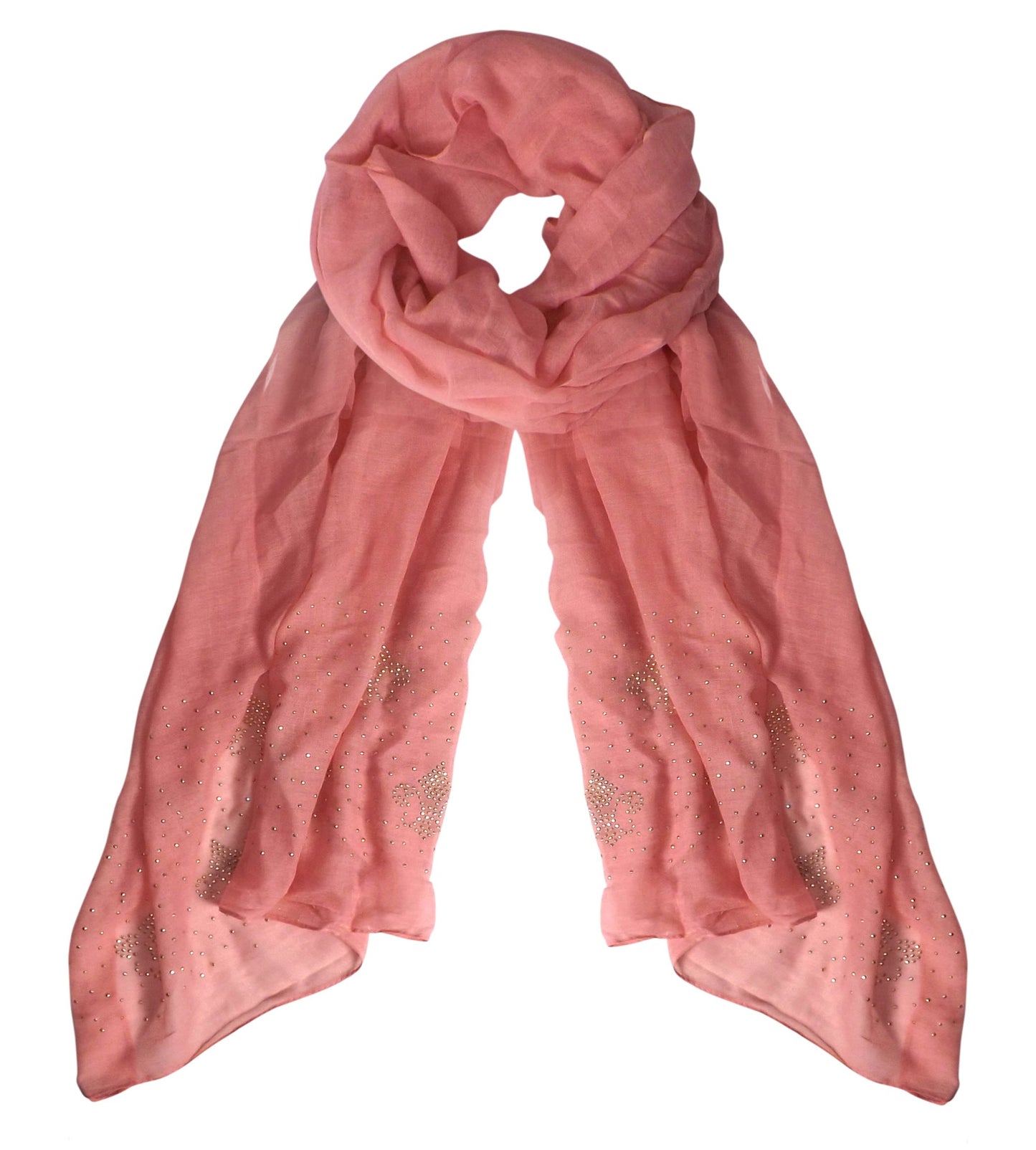 Wholesale Bulk Lot: Pink Rhinestone Studded Scarf Summer Shawl Reseller Pack One Size