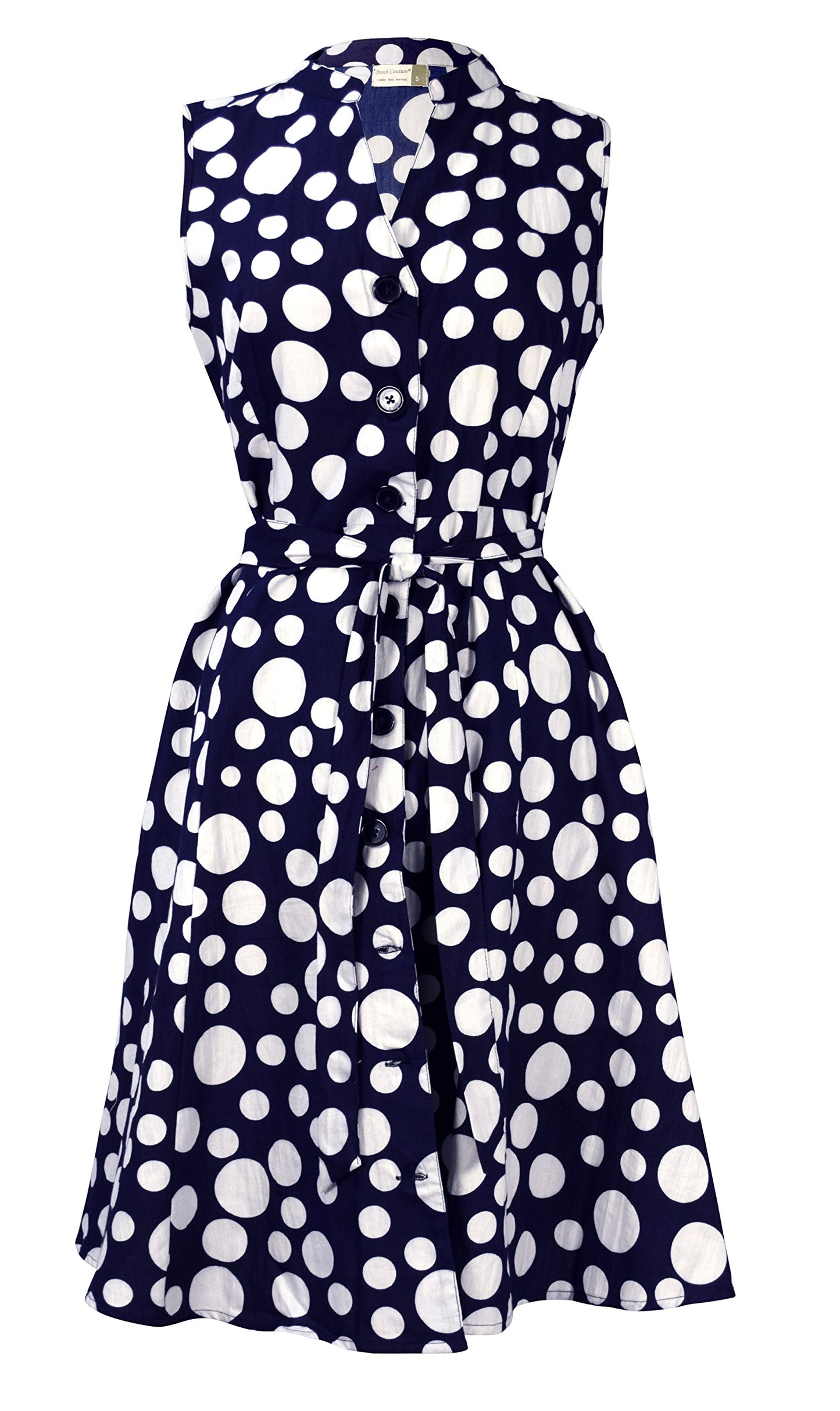 Wholesale Bulk Lot: Women's Vintage Retro Button Up Party Shift Dress Navy/White