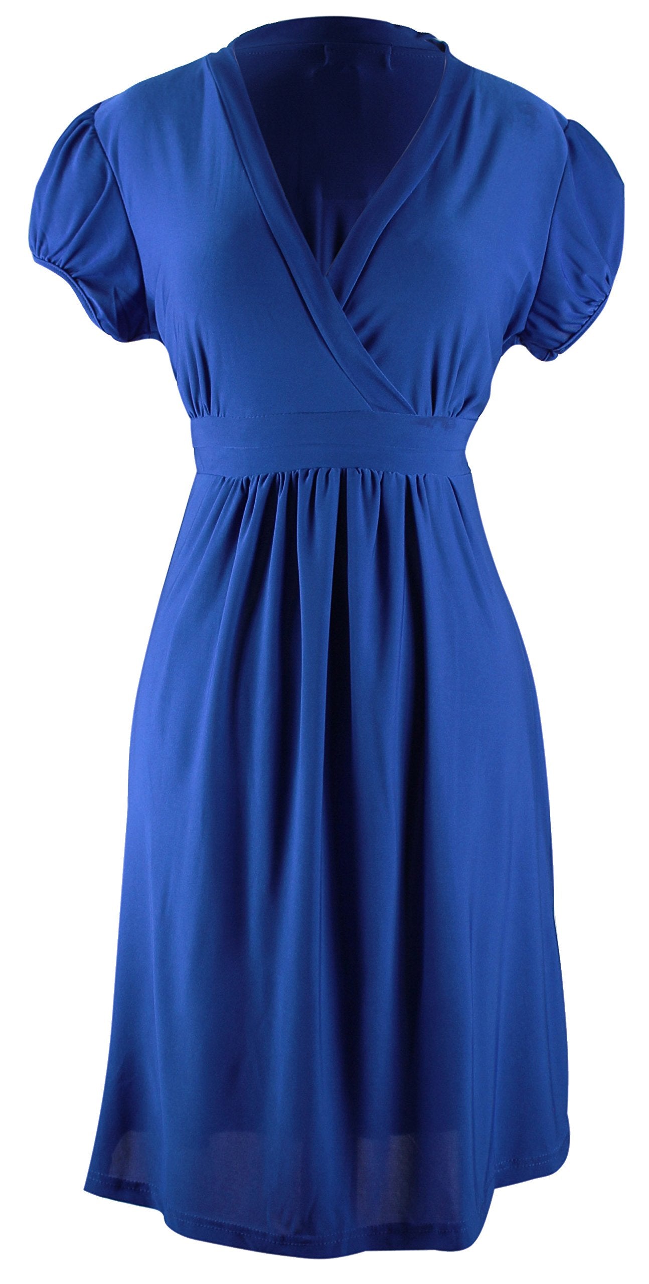 Wholesale Lot: Retro Skater Babydoll V Neck Cap Sleeve Mini Dress Blue Size L
