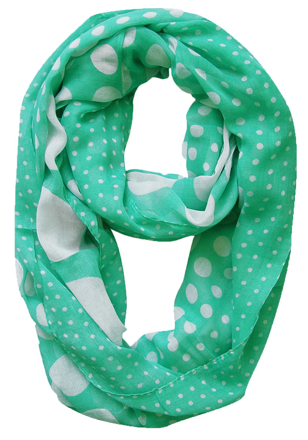 Wholesale Bulk Lot: Vintage Mint Green Polka Dot Infinity Loop Scarf Reseller Pack