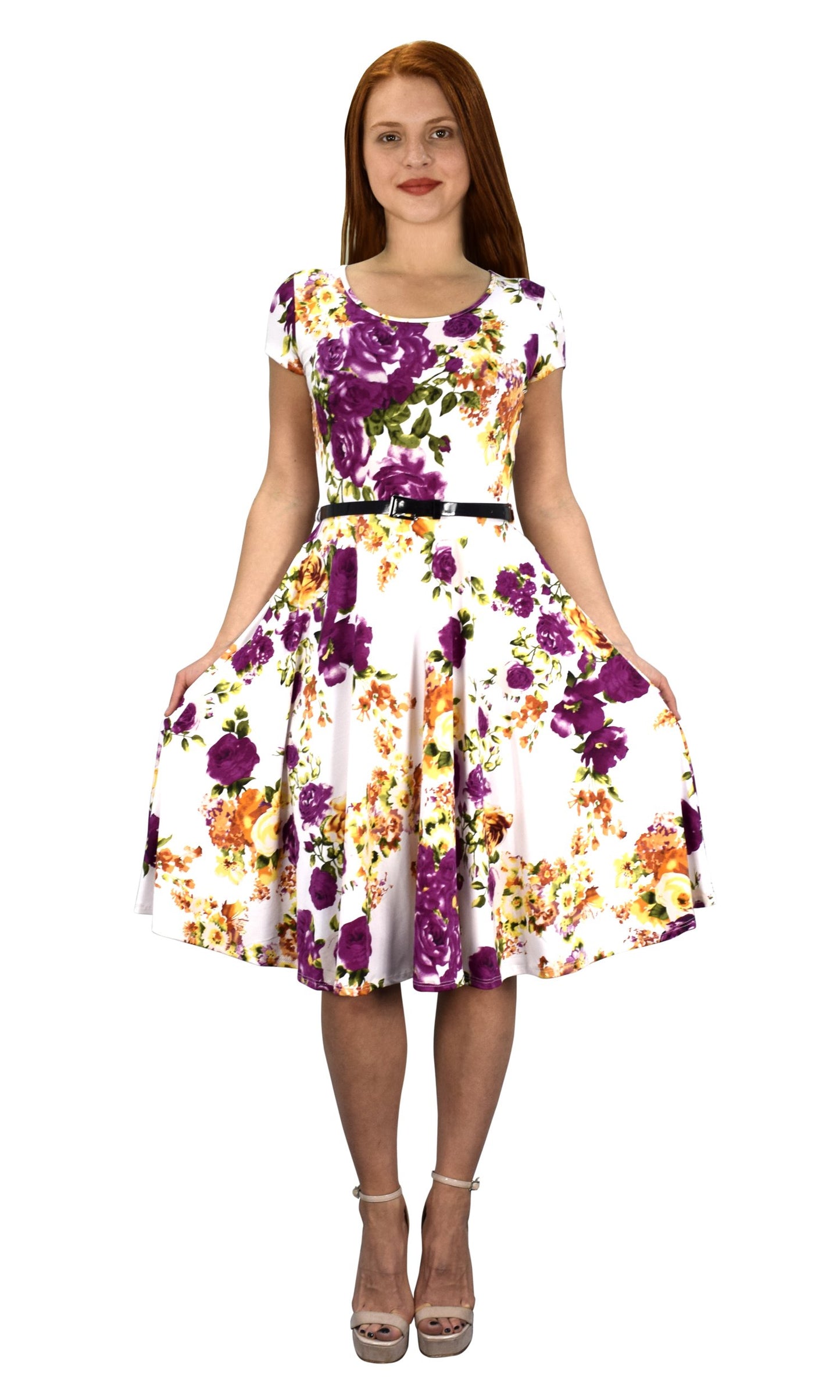 Wholesale Bulk Lot: Women's Vintage 1950s Fit Flare Floral Swing Dress Small