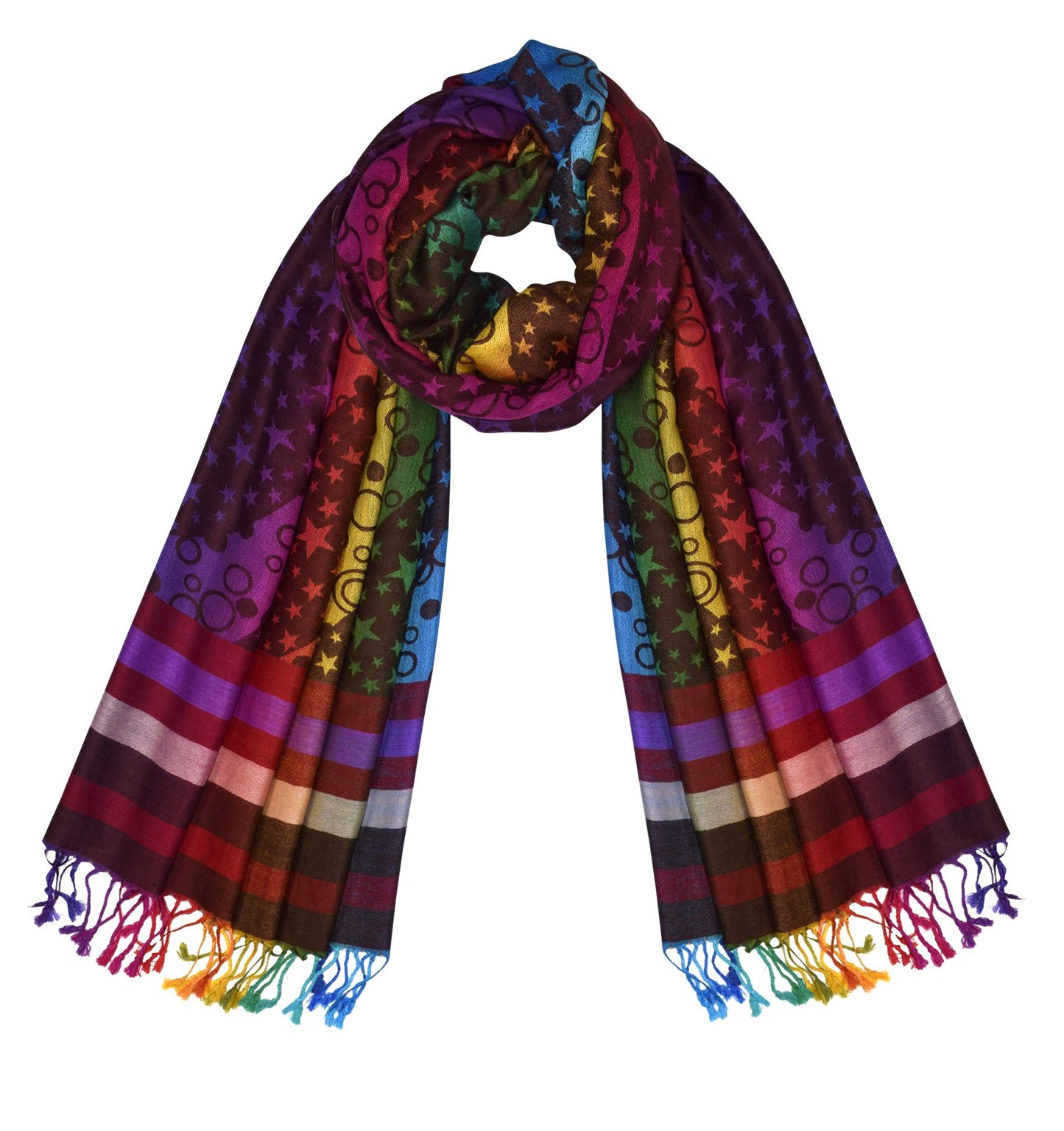 Wholesale Bulk Lot Rainbow Silky Tropical Exotic Pashmina Wrap Shawl Scarf for Resellers