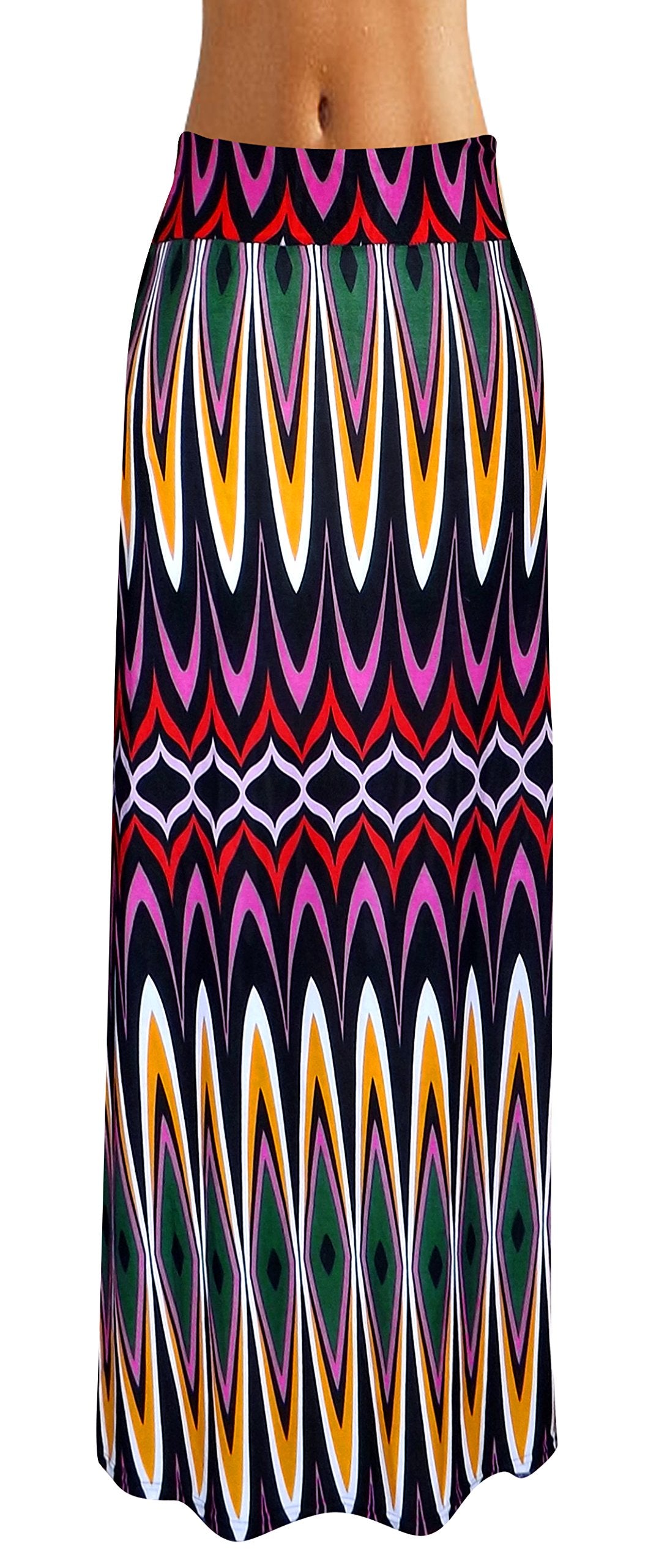 Wholesale Bulk Lot Variety Fold Over Waist Banded Maxi Skirt Reseller Pack