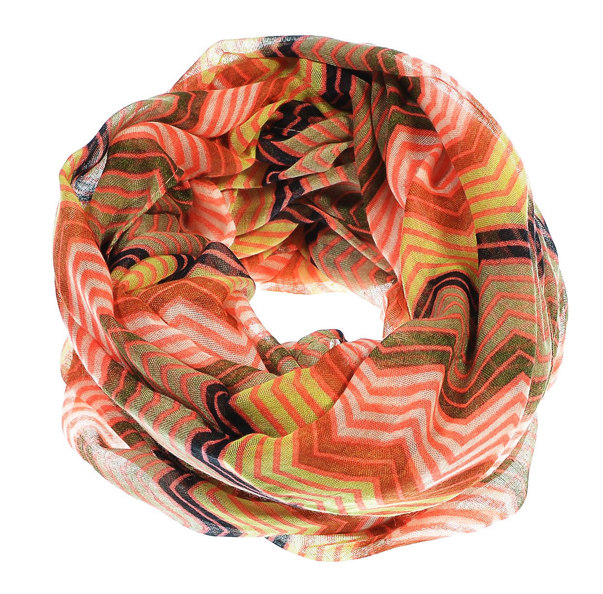 Wholesale Bulk Lot: Radiant Hot Pink Chevron Geometric Infinity Loop Scarf for Resellers