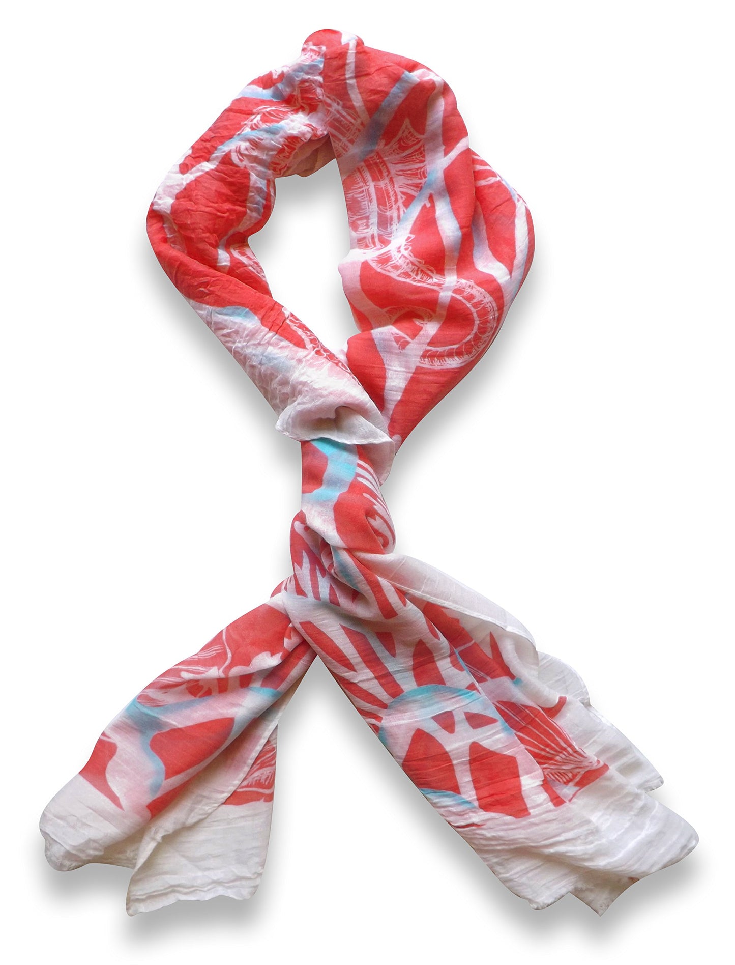 Wholesale Bulk Lot: Nautical Shell Seahorse Coral Fringe Scarf Shawl for Resellers