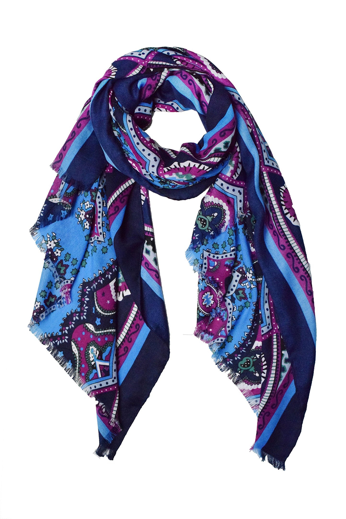 Wholesale Bulk Lot: Vintage Floral Paisley Eyelet Fringe Scarf Shawl Reseller Pack