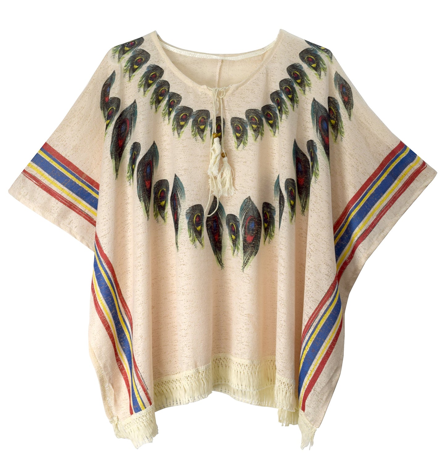 Wholesale Bulk Lot: Women's Peacock Lightweight Summer Poncho Cardigan Beige