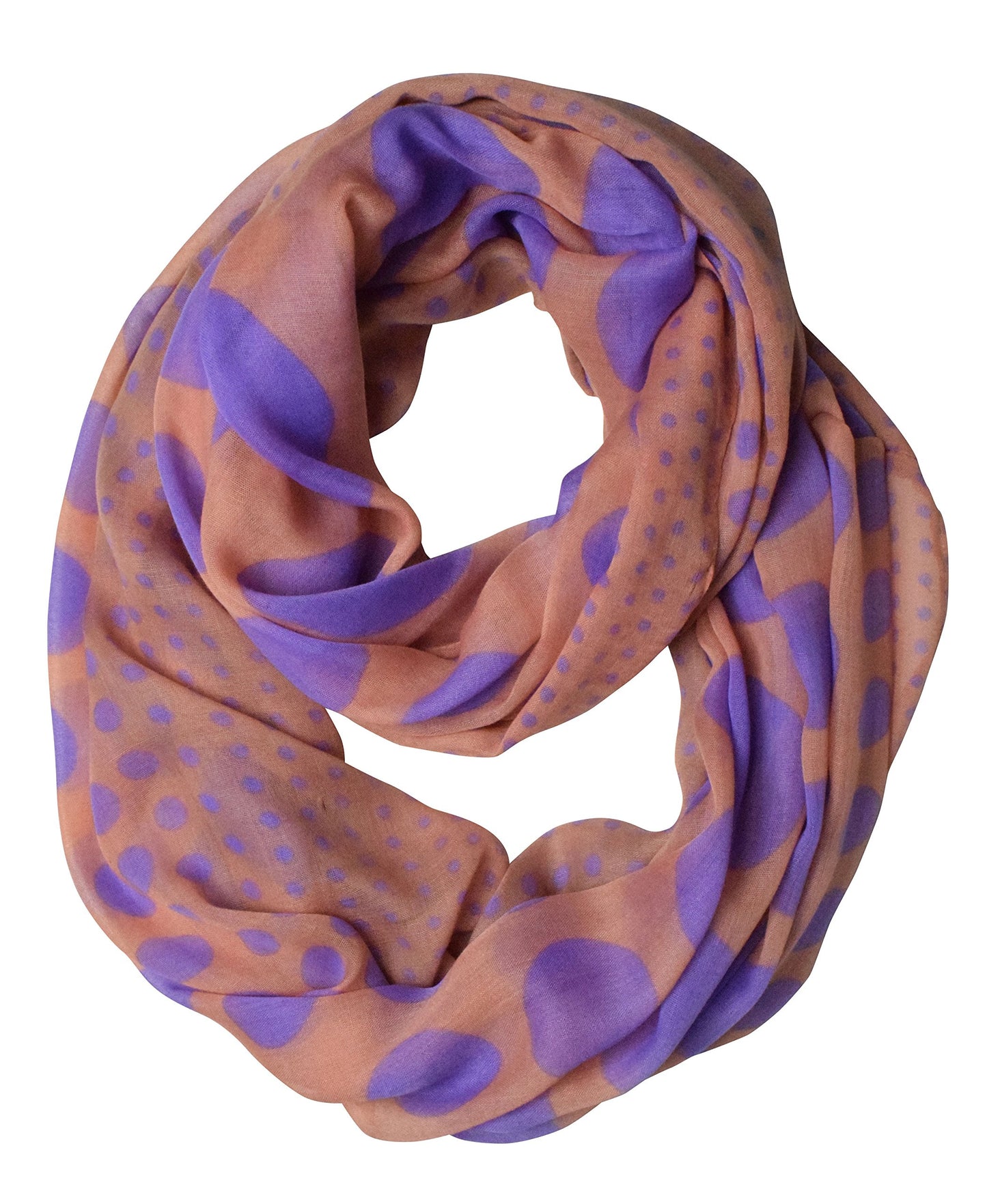 Wholesale Bulk Lot: Vintage Polka Dot Infinity Loop Scarf Pink Purple Reseller Pack