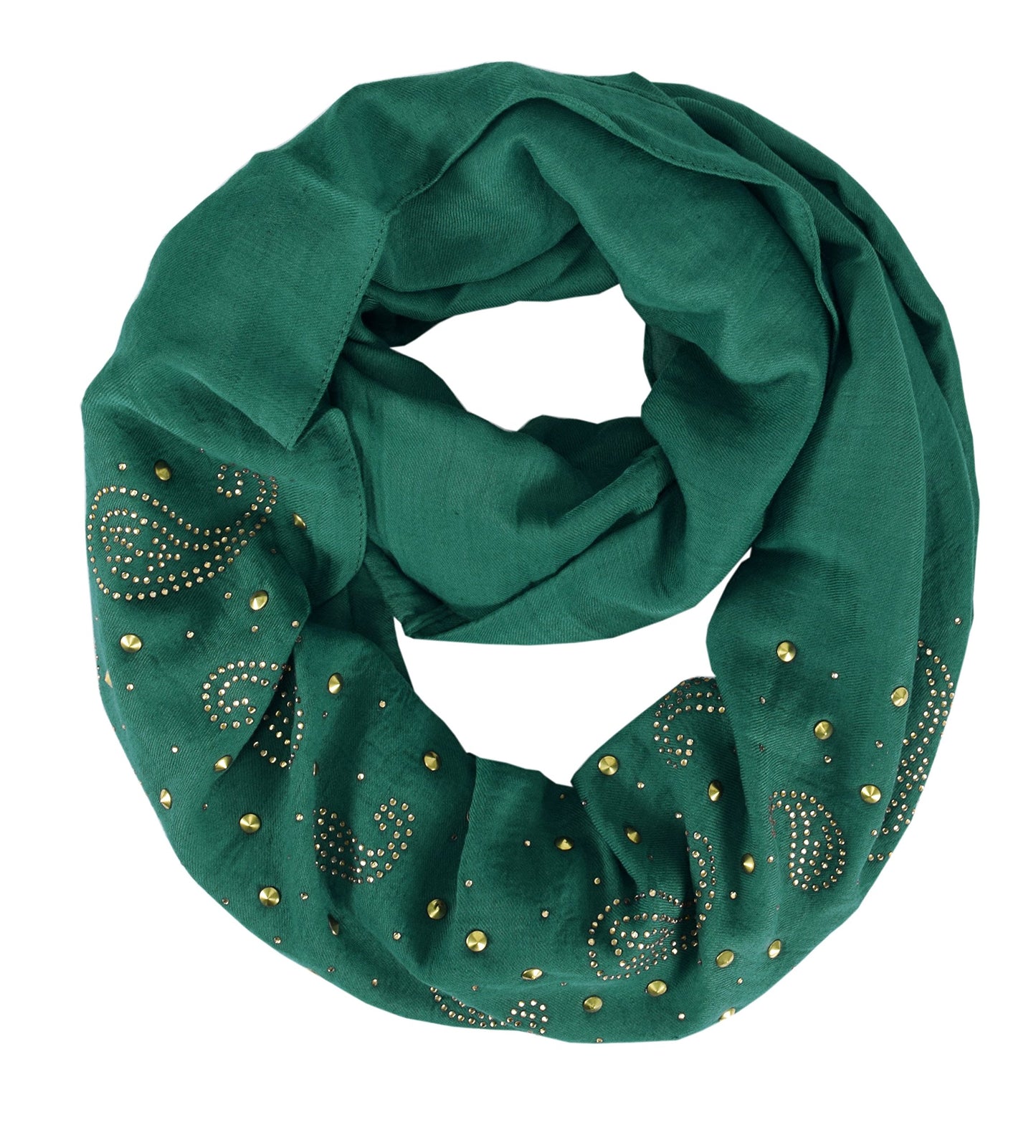 Wholesale Bulk Lot: Vintage Embellished Paisley Sequin Teal Infinity Circle Loop Scarf Reseller Pack