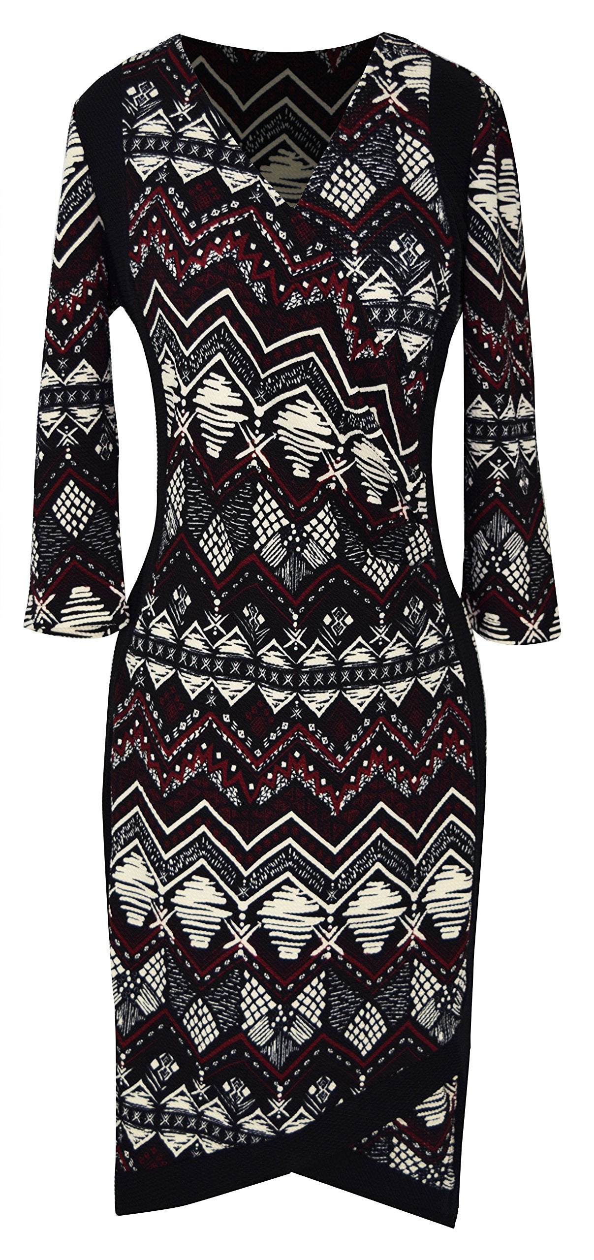 Wholesale Lot: 3/4 Sleeve Printed Slimming Sheath Business Party Dress Small