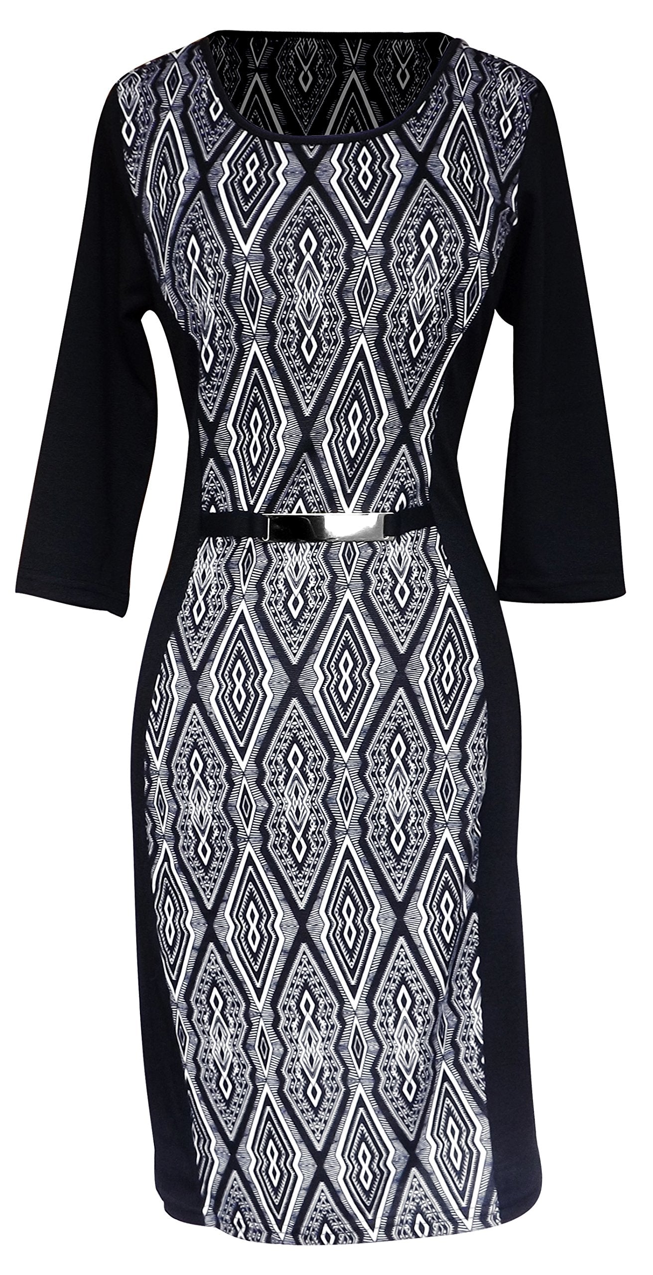 Wholesale Bulk Lot: Chic Printed 3/4 Sleeve Slimming Sheath Business Dress Medium