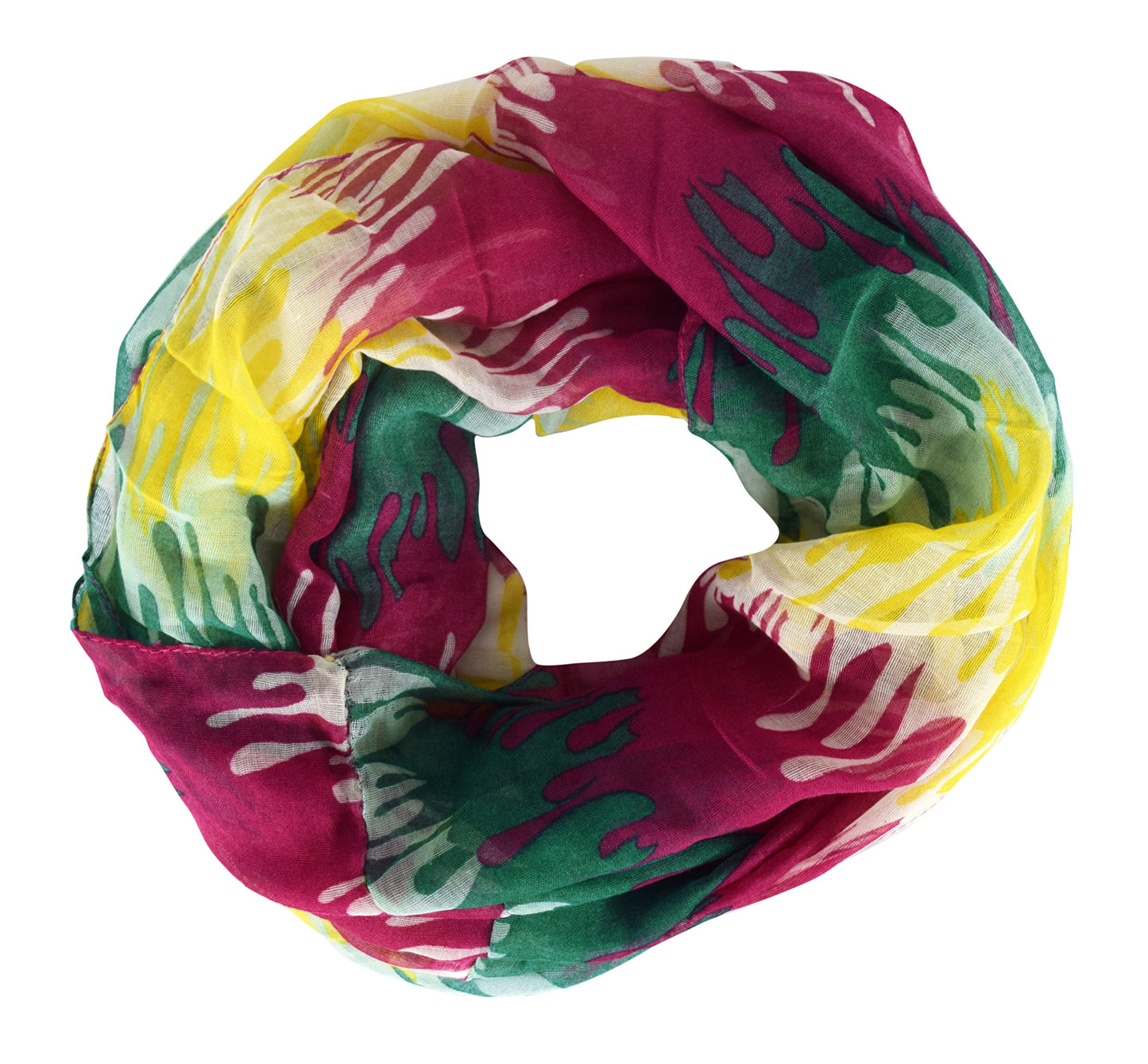 Wholesale Bulk Lot: Artsy Paint Splatter Multicolor Infinity Loop Scarf Reseller Pack