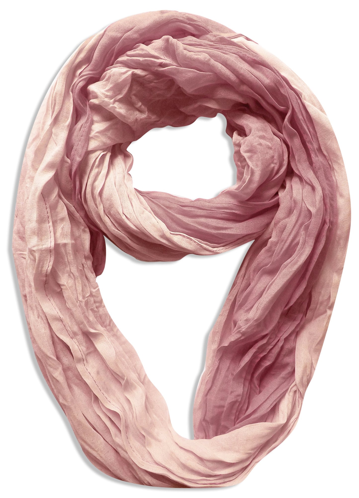 Wholesale Bulk Lot: Lightweight Crinkled Pink Ombre Infinity Loop Scarf for Resellers
