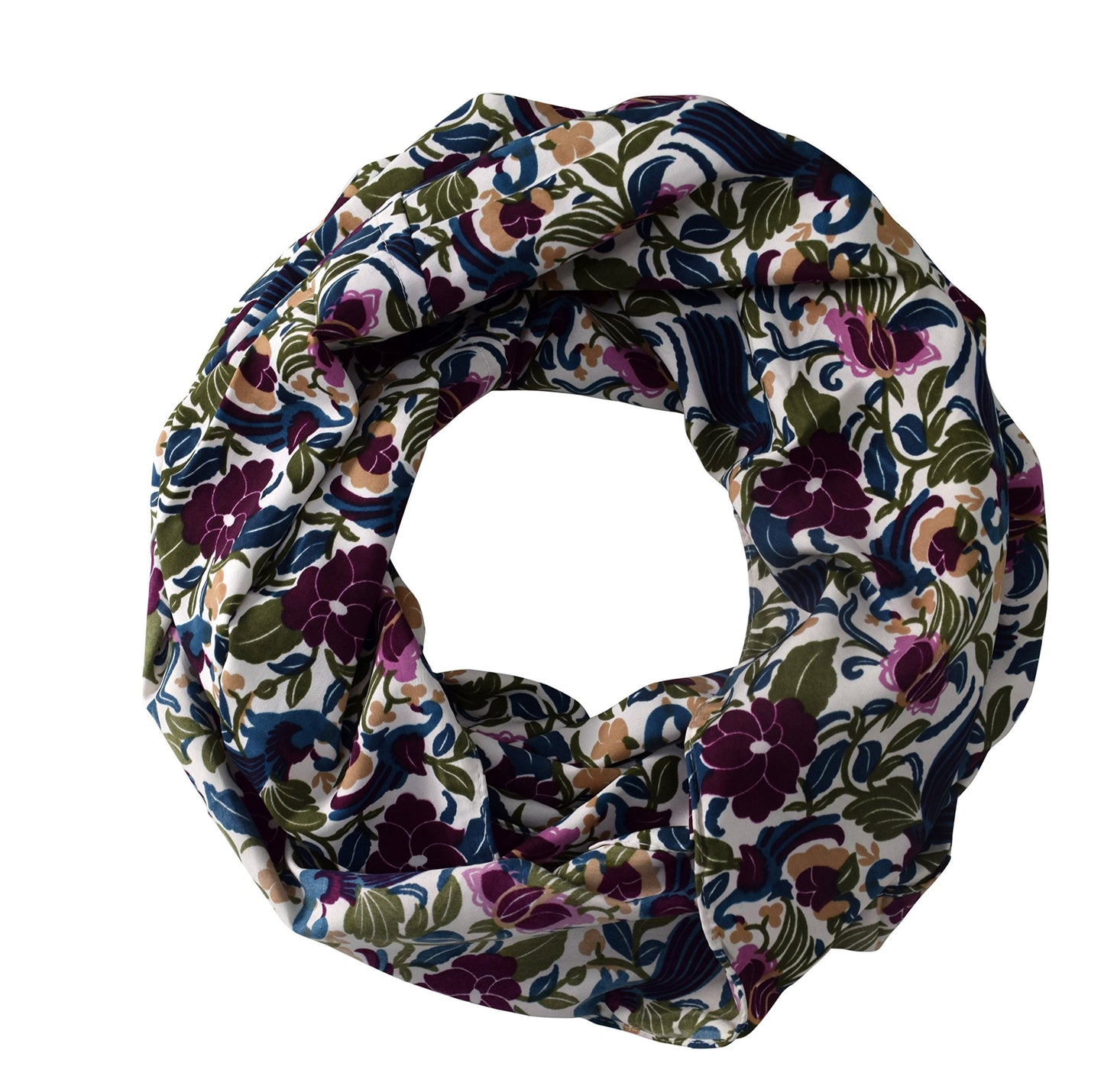 Wholesale Bulk Lot: Vintage Floral Print Maroon Infinity Loop Scarf Reseller Pack