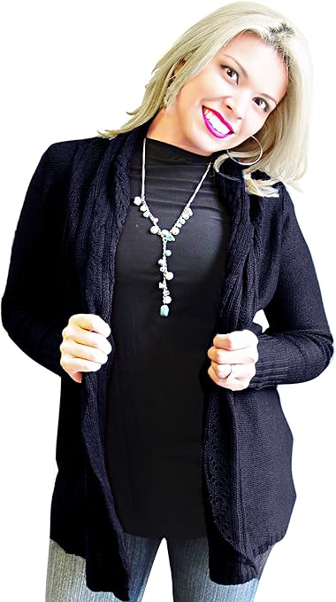 Wholesale Bulk Lot Vintage Knit Draped Cardigan Black Large Reseller Sweater