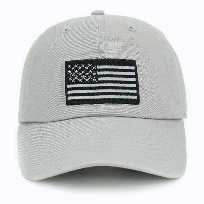 Newhattan 100% Cotton Baseball Caps Embroidered USA Flag