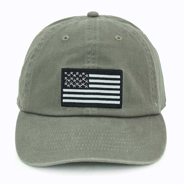 Newhattan 100% Cotton Baseball Caps Embroidered USA Flag