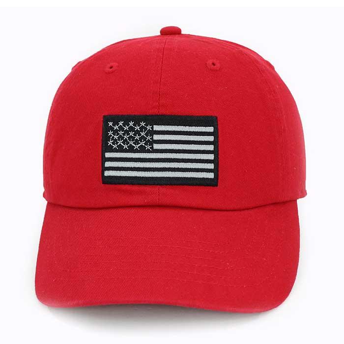 Newhattan 100% Cotton Baseball Caps Embroidered USA Flag