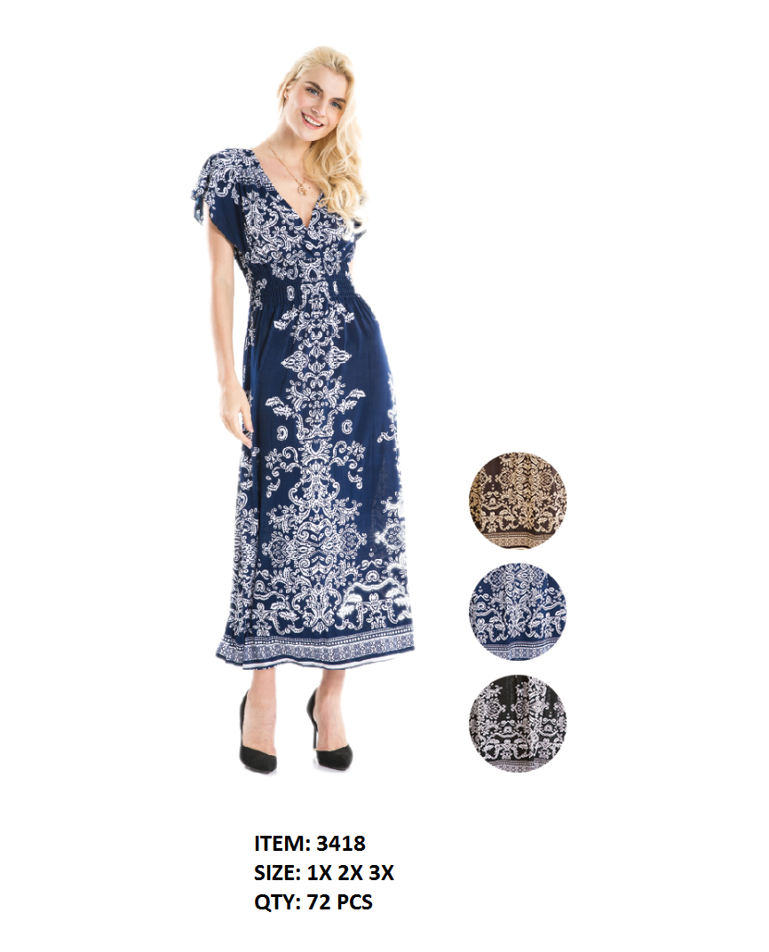 Plus Maxi Dress Ruffle GDP3418-AT