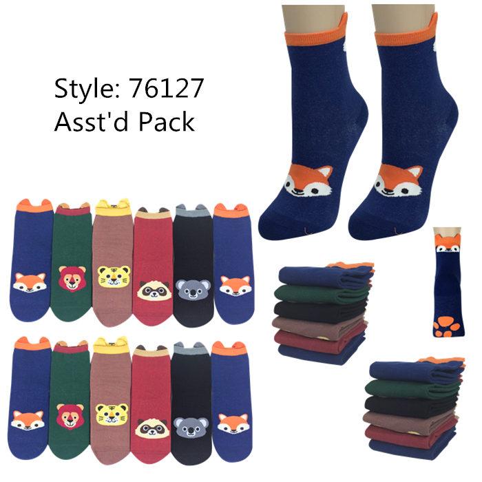 12 pack Women's's Cute Art Cartoon Colorful Casual Crew Cotton Animal Socks #