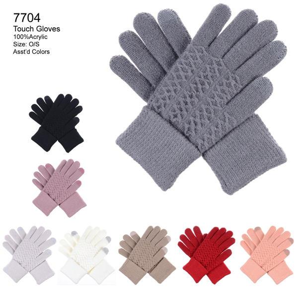 12-pack Wholesale Knitted Women's's Winter Texting Gloves Touch Screen -