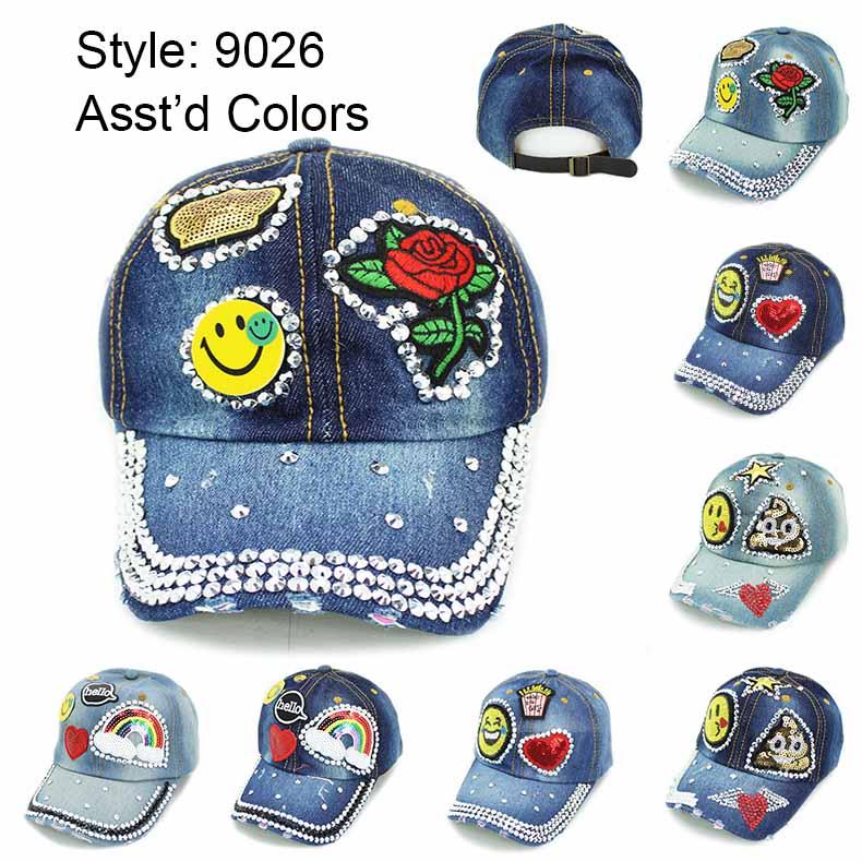 Denim Stone 100% Cotton 12 Pack Baseball Caps