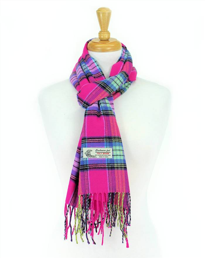 Plaid Cashmere Feel Scarf 12