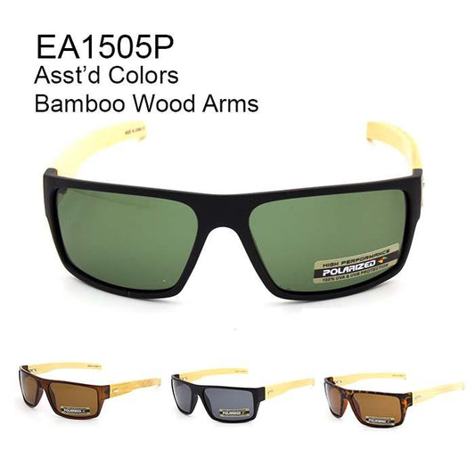 Wholesale Sunglasses Polarized Bamboo Arm 12 pack