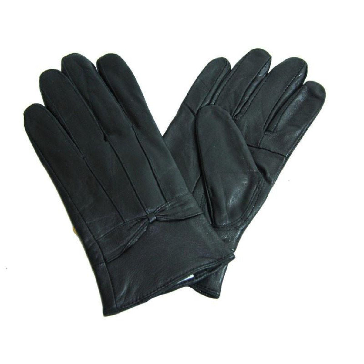 Genuine Leather Gloves W/ Bow- 12Pc Set