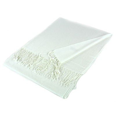 Wholesale White Solid Pashmina Scarf