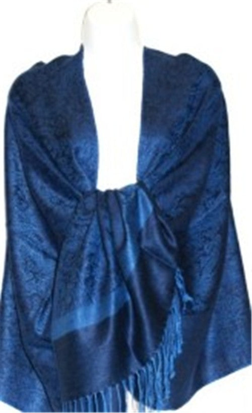 Wholesale Deep Blue Paisley Pashmina Scarf