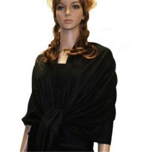 Wholesale Bulk Pack Light Paisley Pashmina Scarf - Black