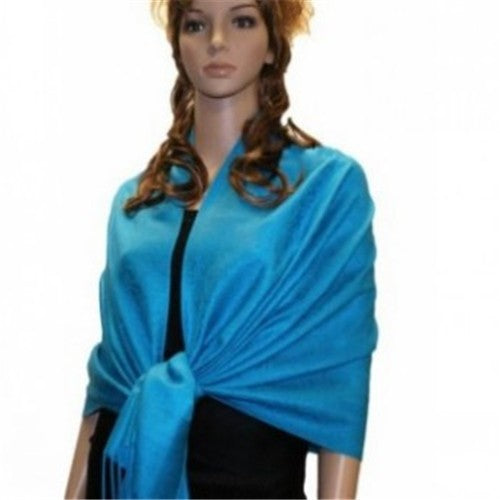 Wholesale Bulk Pack Light Paisley Pashmina Scarf - Blue