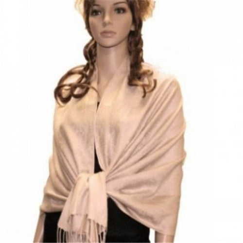 Wholesale Bulk Pack Light Paisley Pashmina Scarf - Beige